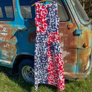 Vintage quilted maxi hostess dress by Plu